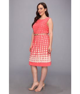 tahari by asl plus plus kimberly dress coral taupe