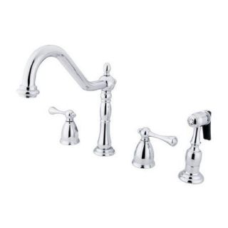 Elements of Design Heritage Double Handle Widespread Kitchen Faucet with Buckingham Lever Handles