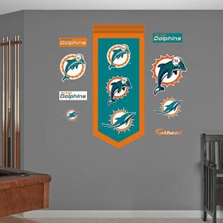 Officially Licensed NFL Team "Banner" Wall Decals by Fathead   Dolphins   7601118