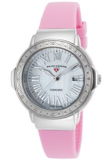 South Beach Diamonds Pink Silicone White Mother of Pearl Dial