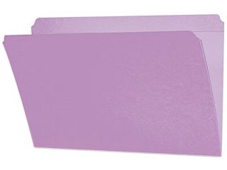 Smead 17410 File Folders, Straight Cut, Reinforced Top Tab, Legal, Lavender, 100/Box