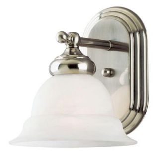 Westinghouse 1 Light Brushed Nickel Interior Wall Fixture with Frosted White Alabaster Glass 6733100