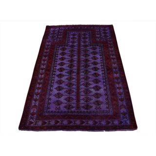 Handmade Overdyed Worn Persian Baluch Oriental Rug (32 x 5