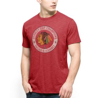 47 Brand Chicago Blackhawks Red 2015 Stanley Cup Champions Scrum T Shirt
