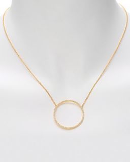 Crislu Gold Vermeil Pave Circle Necklace, 16"