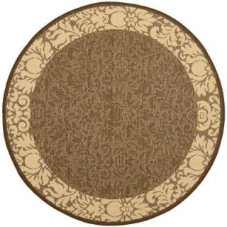 Safavieh Courtyard Chocolate/Natural 6 ft. 7 in. x 6 ft. 7 in. Round Area Rug CY2727 3409 7R