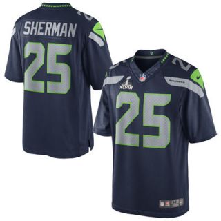 Nike Richard Sherman Seattle Seahawks Super Bowl XLVIII Limited Jersey   College Navy