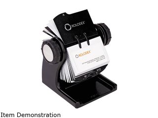 Rolodex 1734238 Wood Tones Open Rotary Business Card File Holds 400 2 5/8 x 4 Cards, Black
