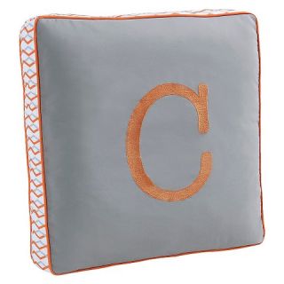 Letter Pillow   Gray/Orange