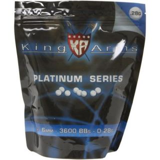 King Arms Platinum Series .28g BBs, 3,600 Count, White
