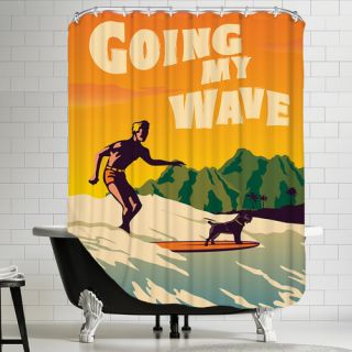 Going My Wave Shower Curtain by Americanflat