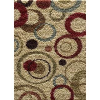 Tayse Rugs Casual Shag Ivory 7 ft. 10 in. x 9 ft. 10 in. Transitional Area Rug 8540  Ivory  8x10
