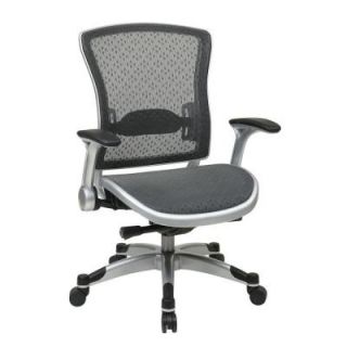 Space Seating Executive Breathable Mesh Back Chair with Flip Arms in Black 317 R22C6KR5