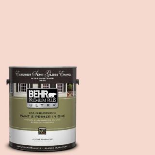 BEHR Premium Plus Ultra 1 gal. #M190 1 Pink Sea Salt Semi Gloss Enamel Exterior Paint 585001
