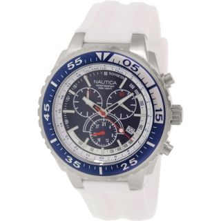 Nautica Mens Nst 700 N14677G White Rubber Quartz Watch