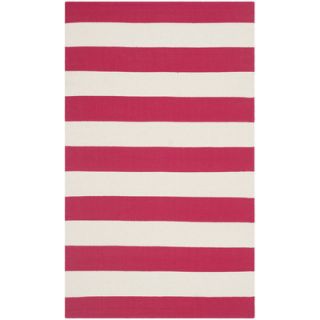 Safavieh Montauk Red / White Striped Contemporary Rug