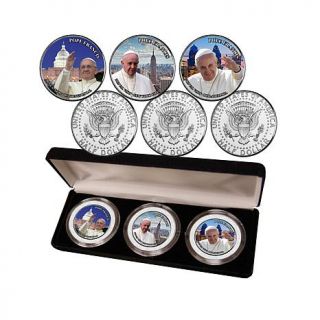 Pope Francis 2015 U.S. Visit Colorized JFK Half Dollar 3 Coin Set   7895212