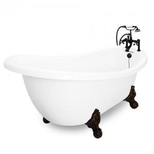 American Bath Factory T031F OB R 71" Churchill Bathtub   Champagne Massage   White