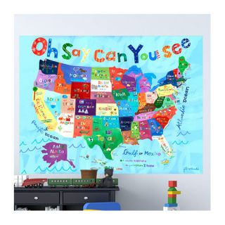 Oh Say Can You See USA Map Wall Mural by Oopsy Daisy
