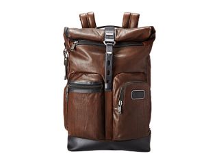 Tumi Alpha Bravo   Luke Leather Roll Top Backpack Dark Brown