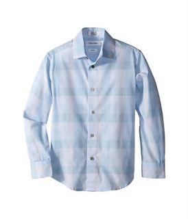 Calvin Klein Kids Faded Horizontal Stripe Long Sleeve Shirt (Big Kids) Blue