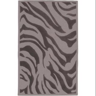 8' x 11' Pommel&#233; Lueur Charcoal and Gray Zebra Animal Print New Zealand Wool Area Throw Rug