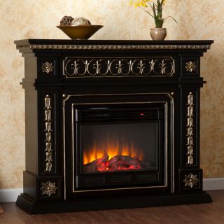 Alessia Black Electric Fireplace   Shopping