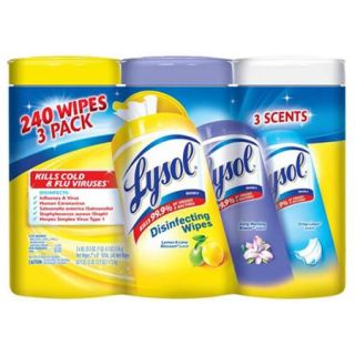 Lysol Disinfecting Cleaning Wipes, Variety Value Pack, 240 Count