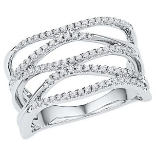 Womens 0.40 CT.T.W Round Diamond Prong Set Fashion Ring in Sterling