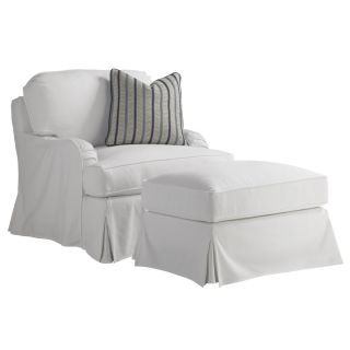 Coventry Hills Stowe Slipcover Arm Chair and Ottoman by Lexington