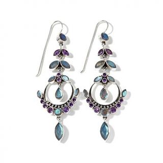 Nicky Butler 12.92ct Amethyst and Labradorite Sterling Silver Drop Earrings   7719756