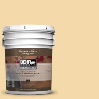 BEHR Premium Plus Ultra 5 gal. #UL180 19 Caribbean Sunrise Flat/Matte Interior Paint 175005