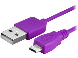 Insten 1530365 10 ft. Purple Micro USB Data Cable USB 2.0 A Male to Micro USB Male