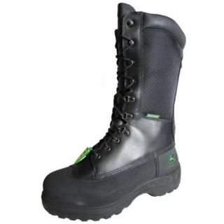 John Deere Mens JD9620 12" Steel Toe Miners Boot Shoe, Black, US 10