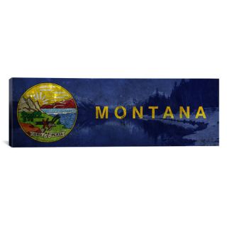 Flags Montana Lake McDonald Panoramic Graphic Art on Canvas