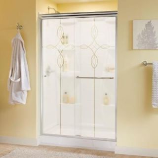 Delta Simplicity 48 in. x 70 in. Semi Framed Sliding Shower Door in Chrome with Tranquility Glass 2421968
