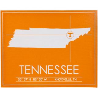 Tennessee Volunteers 20 x 25 University Map Canvas Wall Art
