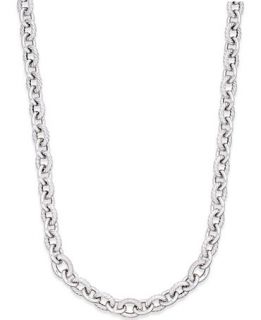 Diamond Oval Link Necklace (5/8 ct. t.w.) in Sterling Silver