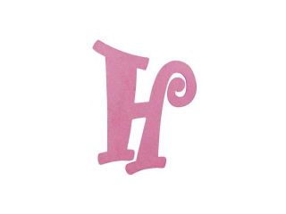 11 1/2" Hot Pink Glitter Letter   H
