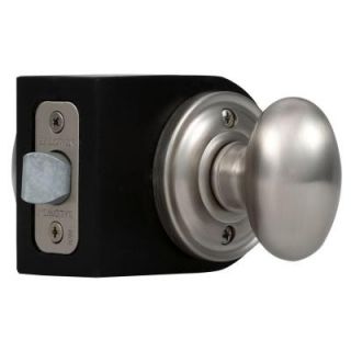 Baldwin Reserve Ellipse Satin Nickel Passage Knob with Traditional Round Rose PS.ELL.TRR.150