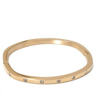 Emma Skye Jewelry Designs Inlay Crystal Hinged Stainless Steel Bangle Bracelet   7971738