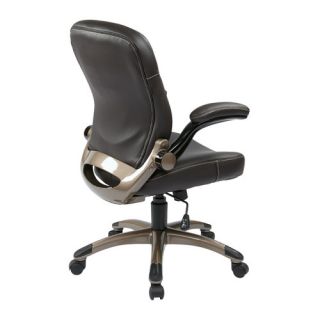 Mid Back Eco Leather Executive Chair with Adjustable Padded Flip Arms