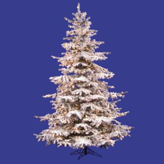 Vickerman Flocked Sierra Fir 8.5 White Artificial Christmas Tree with