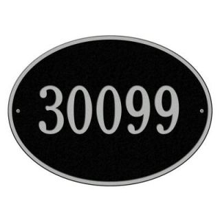 Whitehall Products Hawthorne Estate Oval Black/Silver Wall 1 Line Address Plaque 2926BS