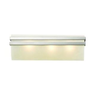 Bel Air Lighting 3 Light Satin Nickel Bath Bar Light with White Glass Shade 20253 SN