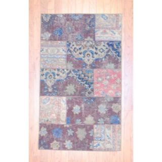 Herat Oriental Pak Persian Hand knotted Patchwork Multi colored Wool
