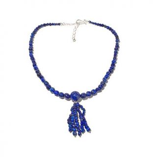 Jay King Lapis Tassel 18" Sterling Silver Necklace   8044646