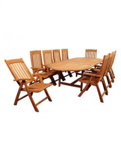 ia Griffin Double Extendable Oval Dining Set (11 PC) by International Home
