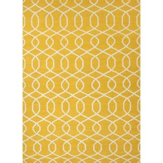 Handmade Flat weave Geometric Pattern Yellow Wool Area Rug (8 x 10)