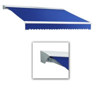AWNTECH 10 ft. Destin LX Manual Retractable Acrylic Awning with Hood (96 in. Projection) in Blue DM10 7 BB